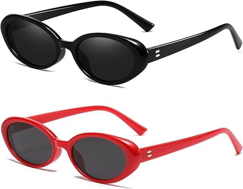 Retro Oval Sunglasses for Women Men Fashion Small Oval Sunglasses 90s Vintage Shades on Amazon.ae - Price Tracker