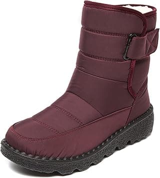 Snow Boots, Women's Warm Plush Lined Ankle Wellies Winter Waterproof Non-Slip Rubber Strong Grip Hiking Flat Classic Short Boots for Outdoor Hiking Ski Holidays Snowboard,Red,37 EU - Amazon.ae Price Tracker