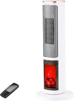 Dual-purpose (cooling and heating),Tower Fan Cooling with 3D Flame, Touch Screen, 90° Oscillating Space cooling Fan Combo, 12-Hour Timer, Remote Control, for Home and Office on Amazon.ae - Price Tracker