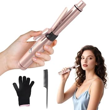DL&3UP Curling Iron,Cordless Rechargeable Curling Iron,Cordless Hair Curler(2 Gear),Travel Mini curling irons 3000mAh,USB Charge Curler for Long Short Hair(Rose Gold) على Amazon.ae - متتبع الأسعار