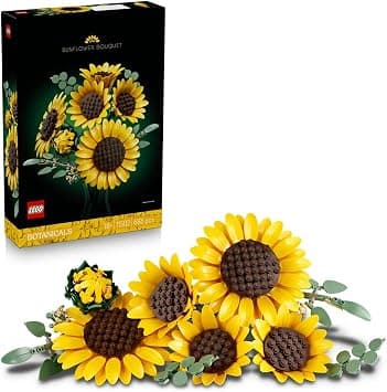 LEGO Botanicals Sunflower Bouquet - Artificial Flowers Set for Adults - Faux Sunflowers & Eucalyptus Stems for Living Room or Bedroom Decor - DIY Gift Idea for Women - 11502 - متتبع أسعار Amazon.sa