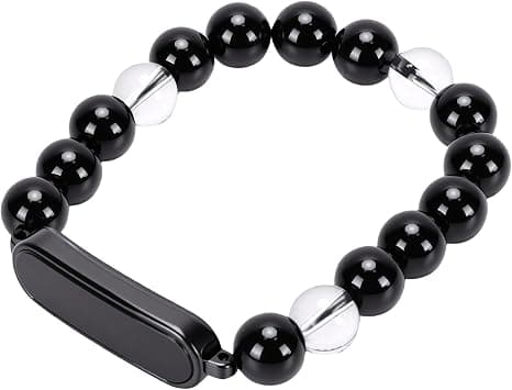 Smart Beaded Bracelet for Women, IP68 Water Proof Fitness Tracker with 100+ Sports Modes, Crystal Jewelry, Magnetic Charge, Health Gift (Black) على Amazon.ae - متتبع الأسعار