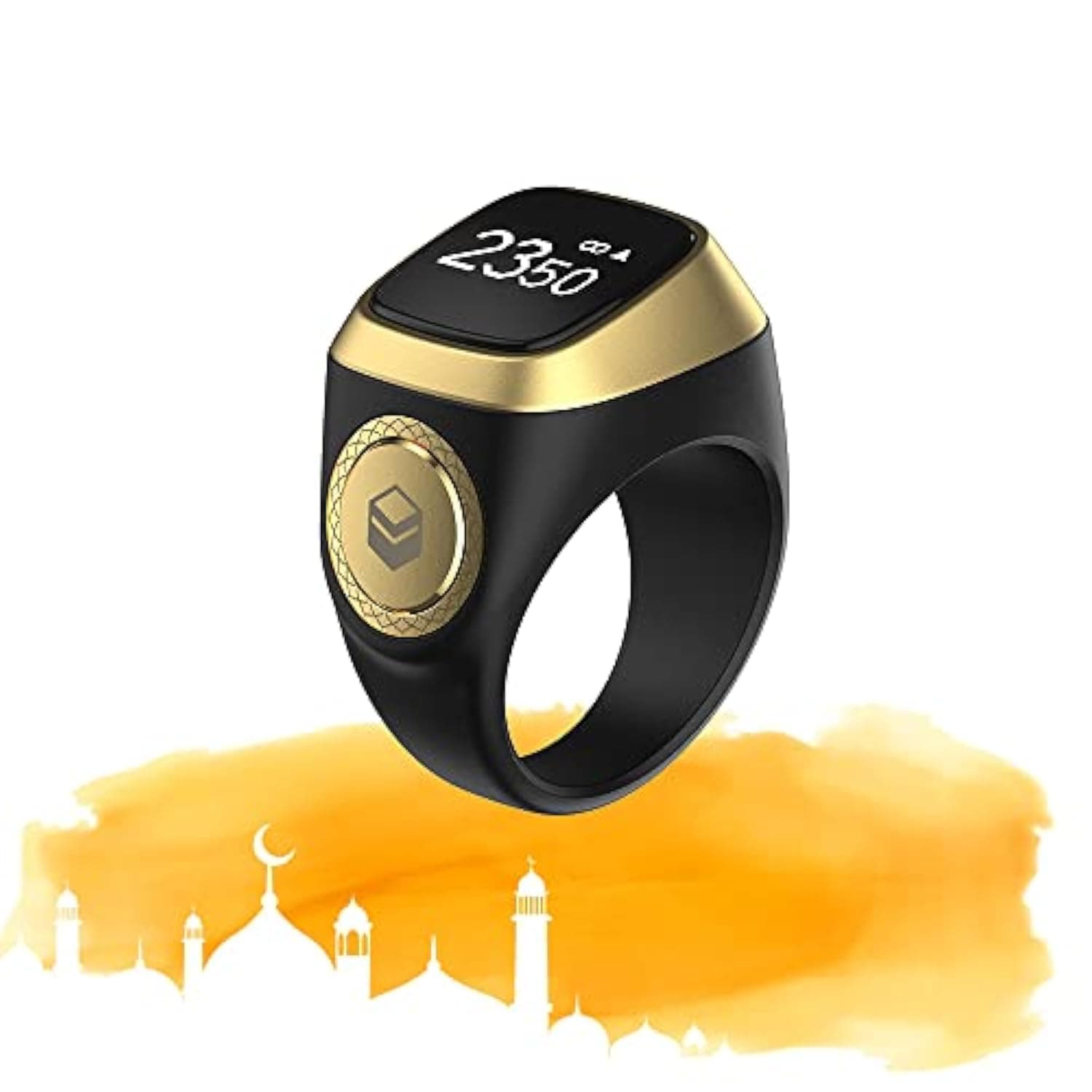 iQIBLA Smart Tasbih Zikr Ring- Muslim Prayer- Prayer timing reminder- OLED display- Tasbih Counter- Smart Ring- Wearable Technology- Waterproof Black 22mm- E0120BK- 20mm- USB on Amazon.ae - Price Tracker