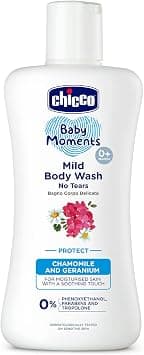 Chicco Baby Moments Mild Body Wash Protect, New Advanced formula with Natural Ingredients, No tears, Suitable for Baby’s Body Wash, No Phenoxyethanol and Parabens (200ml) - Best Deal Finder
