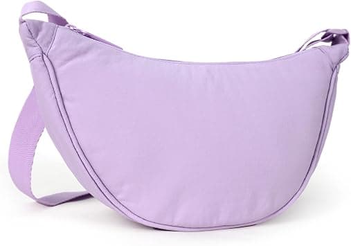Destinio crossbody bags for women and men - slim & stylish, luxury Nylon fabric, branded zippers - small side half moon sling bag & waist bag, Unisex chest bag, Lavender, Half Moon Sling, Minimal on Amazon.ae - Price Tracker