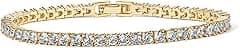 PAVOI 14K Gold Plated 3mm Cubic Zirconia Classic Tennis Bracelet | Gold Bracelets for Women | Size 6.5-7.5 Inch - Amazon.ae Price Tracker