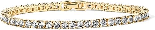 PAVOI 14K Gold Plated 3mm Cubic Zirconia Classic Tennis Bracelet | Gold Bracelets for Women | Size 6.5-7.5 Inch on Amazon.ae - Price Tracker