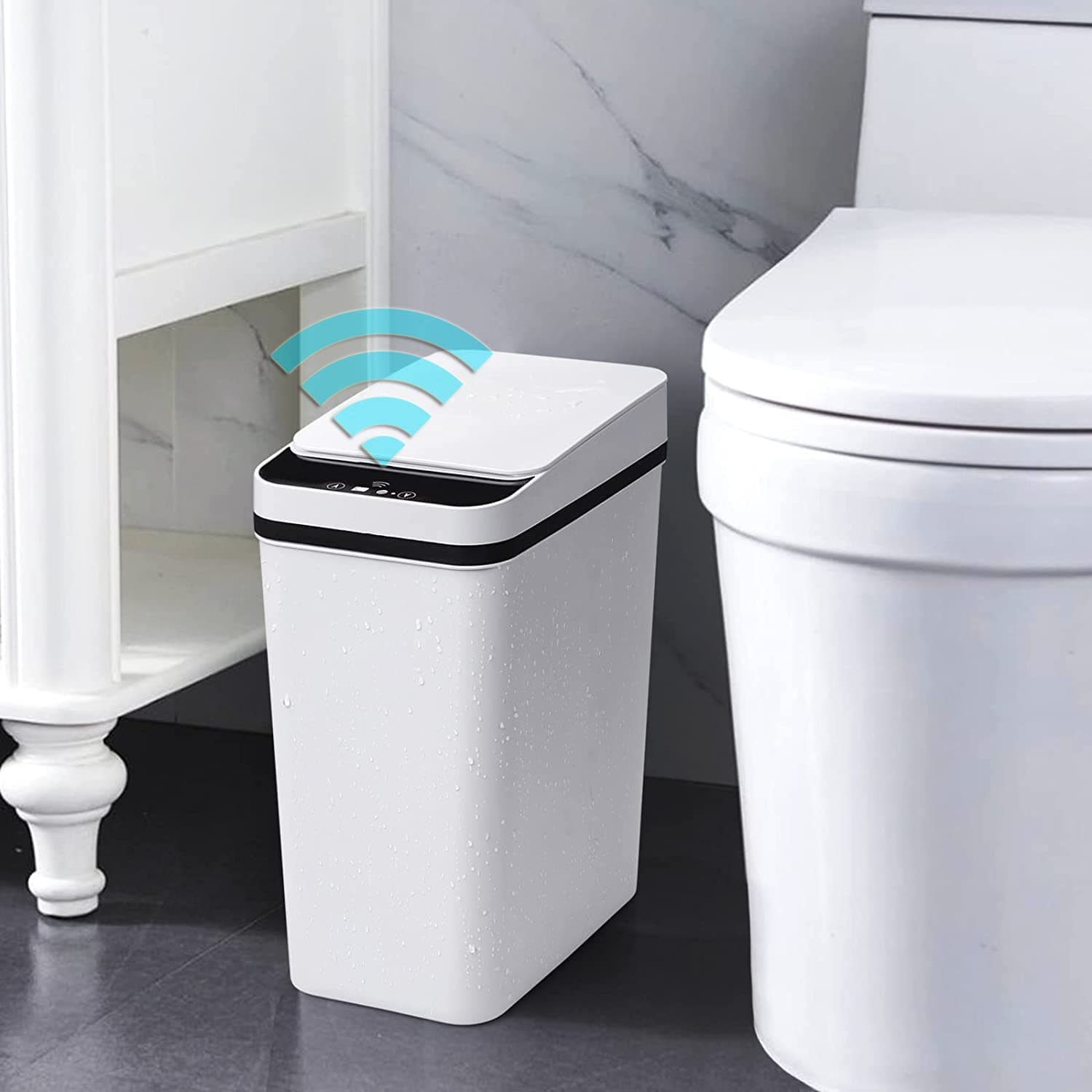 U-HOOME Smart Waste Bin Inductive Trash Can, Touchless Bathroom Trash Can with Lid Motion Sensor, Waterproof Garbage Bin, U-HOOME 12L Narrow Small Automatic Trash Can for Kitchen,Bedroom,Office,Toilet on Amazon.ae - Price Tracker
