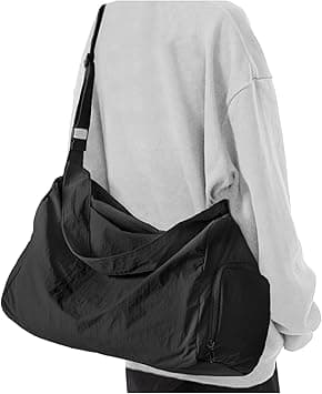 Small Gym Bag with Shoe Compartment, Workout Sport Duffle Bag for Women Travel, Waterproof Shoulder Overnight Bag Lightweight Carry on Tote Bag for Swim, Yoga, Dance, Black on Amazon.ae - Price Tracker