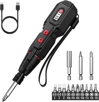 Electric Cordless Screwdriver, Upgraded Rechargeable Screwdriver Set with 13 Bits, 3 Torque Settings, Dual LED Lights, Ideal for Daily Home Maintenance, DIY Projects, Electronics, Furniture, Bicycle on Amazon.ae - Price Tracker