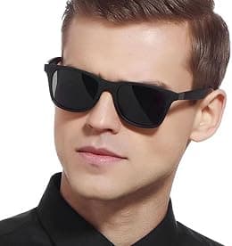 Polarized Square Sunglasses – Lightweight Black Frame for Driving, Sports & Outdoor Activities - Best Deal Finder