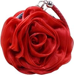Buddy Women Rose Shaped Clutch Soft Satin Wristlet Handbag Wedding Party Purse - Amazon.ae Price Tracker