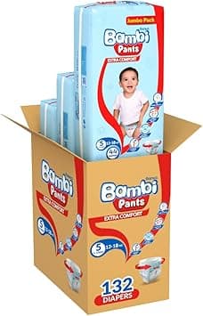 Sanita Bambi Disposable Diaper Pants 132-Pieces, Size 5 on Amazon.ae - Price Tracker