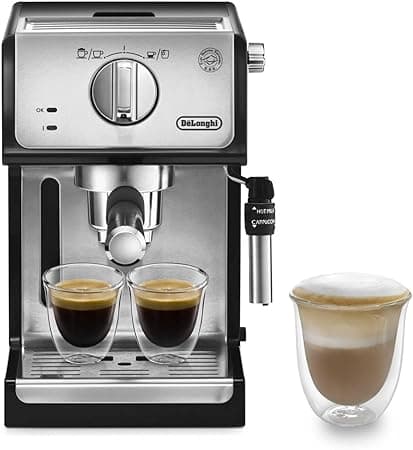 De'Longhi Traditional Barista Pump Espresso Machine, Coffee and Cappuccino Maker with Adjustable Milk Frother, Compatible with E.S.E Pods, 1.1L Removable Water Tank, Black - ECP35.31 on Amazon.ae - Price Tracker