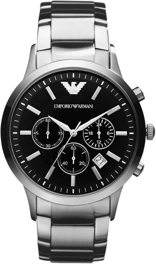 Emporio Armani multifunction stainless steel watch, 43mm case size on Amazon - Best Deal Finder