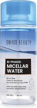 Swiss Beauty Bi-Phased Micellar Face Cleansing Water | Removes dirt, impurities and waterproof makeup | With Aloe vera and Witch Hazel | 100 ml - Amazon.ae Price Tracker