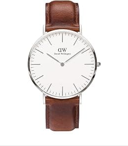 Daniel Wellington Classic St Mawes, brown/silver watch, 40 mm, leather, for men - Best Deal Finder