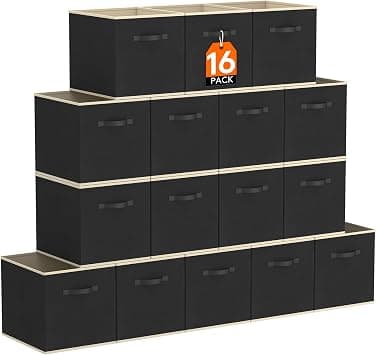 Lifewit 16 Packs Storage Cubes, 11 Inch Cube Storage Bins, Foldable Decorative Fabric Storage Baskets for Organizing Home Organizers with Handles for Shelves, Closet, Black on Amazon.ae - Price Tracker