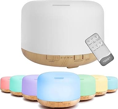 Beauenty 500ml Premium Essential Oil Diffuser With Remote Control,Ultrasonic Aromatherapy Fragrant Oil Humidifier Vaporizer,7 Color Led Lights, Ultra-Quiet Operation，Timer And Auto-Off Switch - Amazon.ae Price Tracker