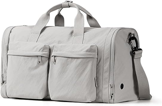 Gym Bag Duffle Bag for Travel: Gym Bag for Women Men Gym Bag With Shoe Compartment - 3 in 1 Carry on Bag Travel Duffel Bags with Trolley Sleeve - Lightweight Travel Bag Sports Bag (Elegant Gray) on Amazon.ae - Price Tracker