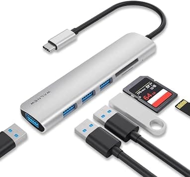 WALNEW 6-in-1 USB-C Hub with 4 USB 3.0 Ports, SD/TF Card Reader | 4 USB 3.0 Ports with 5Gbps Transfer, SD/TF Slots up to 512GB, OTG Support and Compact Plug & Play Aluminum - Amazon.ae Price Tracker