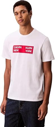 Calvin Klein mens Ss 30s Eu Ckny Box Graphic Tee Lv04rd816g T-Shirts (pack of 1) on Amazon.ae - Price Tracker
