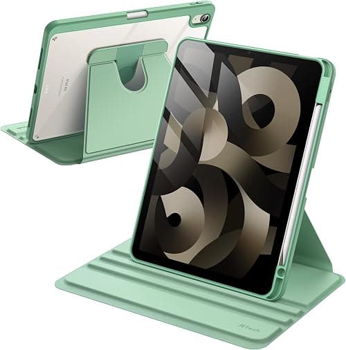 JETech 360° Rotating Case for iPad Air 11" M4/M3/M2 & iPad Air 5/4, Green | Cover for iPad Air 11" (2026-2024) & Air 5/4 10.9" (2022/2020), Multi-Angle Stand, Clear Back, Pencil Holder on Amazon.ae - Price Tracker