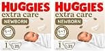 Huggies Extra Care Newborn, Size 1, Up to 5 kg, Carry Pack, 21 Diapers (Pack of 2) - Best Deal Finder