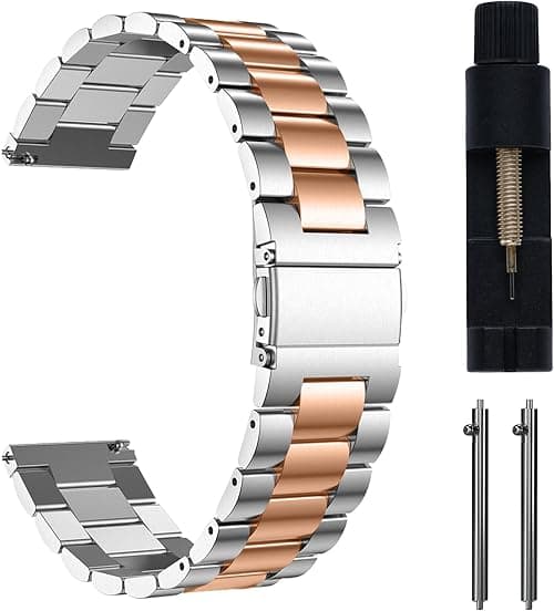 22 mm Metal Bracelet for Amazfit Helio Strap/Amazfit Balance 2/Balance/Bip 6/Bip 5/5 Unity/Cheetah Pro/GTR 4/GTR 3 Pro, Stainless Steel Business Bracelets for Men Women on Amazon.ae - Price Tracker