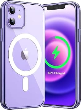 JETech Magnetic Case for iPhone 12 Mini 5.4-Inch Compatible with MagSafe Wireless Charging, Shockproof Phone Bumper Cover, Anti-Scratch Clear Back (Deep Purple) - Best Deal Finder