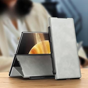 Gruattreay Case Compatible with Honor Magic V3 Case with Pen and Pen Slot, Leather Case Magnetic Face Cover Book Stand Flip Case All-inclusive Drop-proof Protective Cover (Grey) on Amazon.ae - Price Tracker