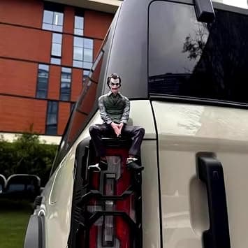 Hot Movie Joker Heath Ledger Clown Sitting Doll Automotive Doll Automotive Rear Roof Pendant Automotive Rear Exterior Ornaments Model Toys Gift 27cm(back buckle) With Gift Box على Amazon.ae - متتبع الأسعار