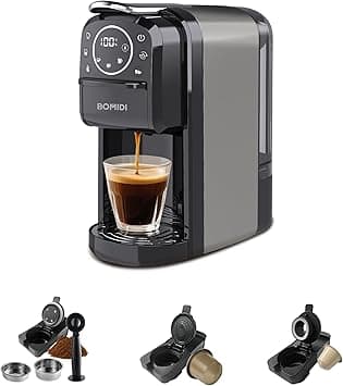 BOMIDI 20 Bar High Pressure 3-IN-1 Capsule Coffee Machine, 55-100°C Temperature Adjustable, 700mL Water Tank, Smart LED Display, Compact Espresso Maker for Home Office Travel - Amazon.ae Price Tracker