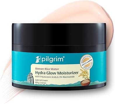 Pilgrim Korean Rice Water Hydra Glow Moisturizer 100g with 5 Hyaluronic Acids, 3% Niacinamide, 5 Ceramides | Deep Hydration | Oil-Free, Gel Formula | All Skin Types | Women, Men on Amazon.ae - Price Tracker