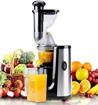 Slow Cold Press Juicer With 1L Jar, Quiet Motor Operation & Easy to Clean, Vegetables & Fruits Masticating Juice Extractor Machine على Amazon.ae - متتبع الأسعار