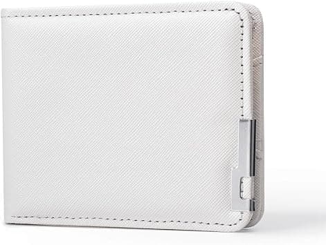 Slim Mens Bifold Wallet, Minimalist Front Pocket, White, Classic على Amazon.ae - متتبع الأسعار