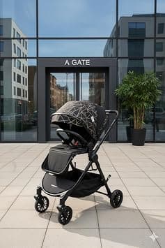 Fun Moment Foldable Baby Stroller with Adjustable Seat, Storage Basket, Safety Belt and Umbrella (Color2) - Best Deal Finder