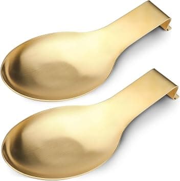 VanlonPro Stainless Steel Spoon Rest,Spatula Ladle Holder, Stainless Steel Utensil Spoon Rest Holder, Brushed Finish, Dishwasher Safe 3.8 x 9.4 Inch (Gold color2PCS) - Amazon.ae Price Tracker