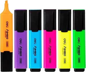 Deli Jumbo Highlighter Set Chisel tip: 1~5mm Assorted 6 pcs on Amazon.ae - Price Tracker