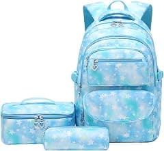 JiaYou School Backpack Sets 3pcs Stars Prints Daypack For Teens Girls Primary School Students - Amazon.ae Price Tracker