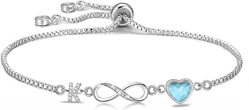 Kraven Women's 925 Sterling Silver Infinity Initials Love Bracelet Adjustable Letter A-Z Jewellery Women's Christmas Gifts for Women Birthday Mother's Day Gift Mum on Amazon.ae - Price Tracker