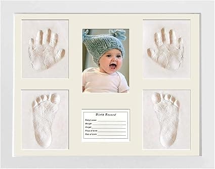 Womdee Baby Clay Handprint Footprint Kit Picture Frame, Perfect for Baby Gifts, Memory Photo Frame - Newborn Baby Keepsake Frames Plaster Kit Photo Frame on Amazon.ae - Price Tracker