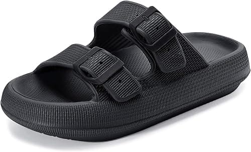 Weweya Cloud Slides for Women and Men - Pillow Slippers - Double Buckle Adjustable - EVA Flat Sandals على Amazon.ae - متتبع الأسعار