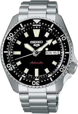 Seiko SRPL85K1 5 Sport Stainless Steel Automatic GMT Watch for Men, 42 mm Case Size, Black/Silver - Best Deal Finder