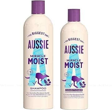 Aussie Miracle Moist Macadamia Nut Oil Hair Shampoo 675ml + Conditioner 470ml, 2 Count (Pack of 1) on Amazon.ae - Price Tracker