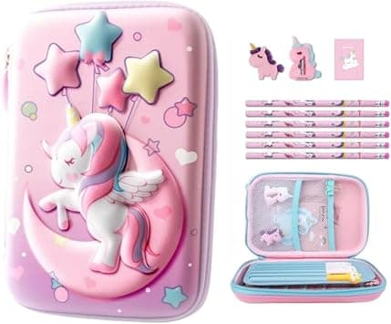Coolchic Pencil Case for Girls,Cute Unicorn Stationary Set for Kids,3D EVA School Large Capacity Pencil Pen Box with Compartment,School Supplies, Back to School Gifts for Kids,Pink (Unicorn 1) on Amazon.ae - Price Tracker