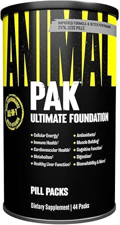 Animal Pak - Convenient All-in-One Vitamin & Supplement Pack - Zinc, Vitamins C, B, D, Amino Acids and More - Sports Nutrition Performance Mulitvitamin for Women & Men - Updated Version - 44 Count on Amazon.ae - Price Tracker