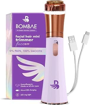 Bombae Mini Trimmer for Women Facial Hair and Eyebrows | Hypoallergenic & Lipstick-Sized Facial Hair Remover | Peach Fuzz, Chin, Sideburns on Amazon.ae - Price Tracker