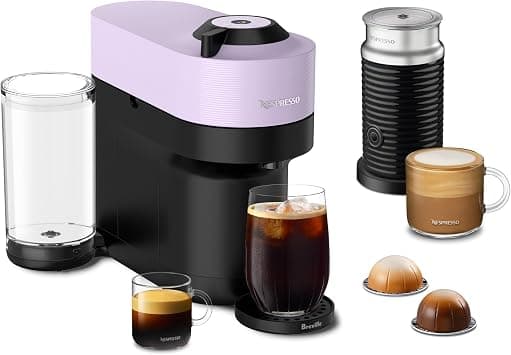 Nespresso Vertuo Pop+ Coffee Machine with Milk Frother, Lilac على Amazon.ae - متتبع الأسعار