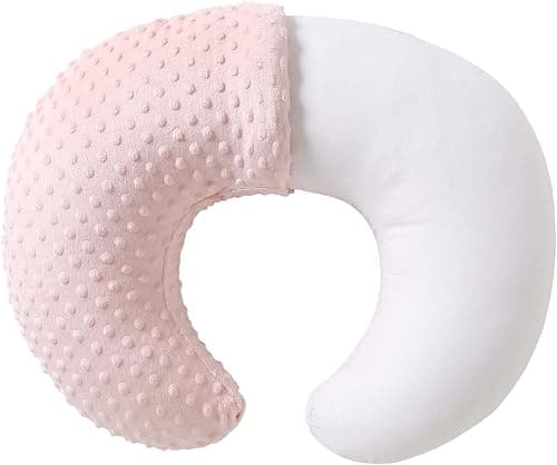 Nursing Pillow and Positioner, Breastfeeding, Bottle Feeding, Baby Sitting Support with Removable Ultra Soft Minky Cover, Tummy Time Support for Baby Boys and Girls (Lightpink) على Amazon.ae - متتبع الأسعار